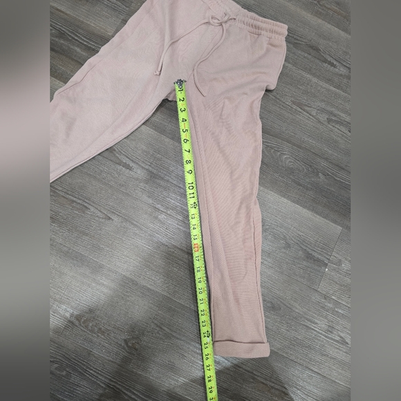 Women's pink elastic and draw string sweat pants - Picture 4 of 4